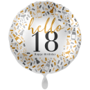 Folienballon Zahl 18 Happy Birthday Konfetti groß