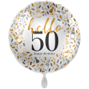 Folienballon Zahl 50 Happy Birthday Konfetti groß