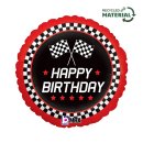 Folienballon HBD Checkered Flag