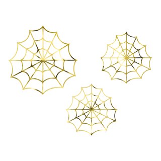 Papierdekoration Halloween Spinnennetz gold