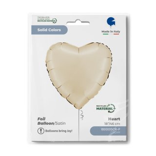 Folienballon Herz Satin Cream