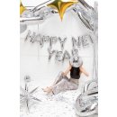 Folienballon Happy New Year silber Schriftzug