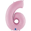 Folienballon Zahl 6 rosa pastell