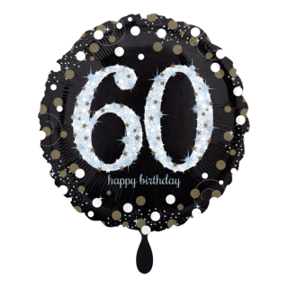 Folienballon Zahl 60 Sparkling Birthday