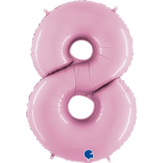 Folienballon Zahl 8 rosa pastell