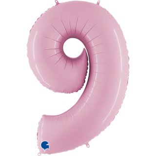 Folienballon Zahl 9 rosa pastell