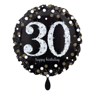 Folienballon Zahl 30 Sparkling Birthday