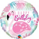 Folienballon Birthday Pink Flamingo
