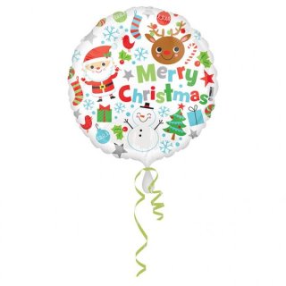 Folienballon Christmas Icons Merry Christmas