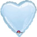 Folienballon Herz blau pastell perlmutt metallic