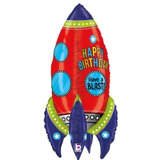 Folienballon Birthday Rocket