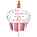 Folienballon 1st Birthday Cupcake girl