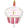 Folienballon 1st Birthday Cupcake girl