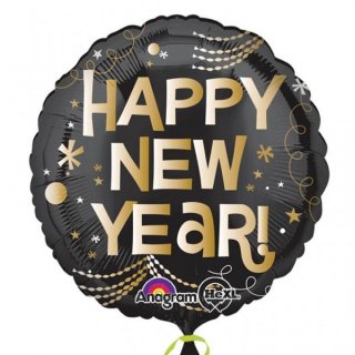 Folienballon Black & Gold New Year