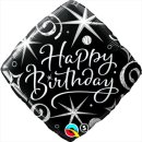 Folienballon Happy Birthday Elegant Sparkles & Swirls
