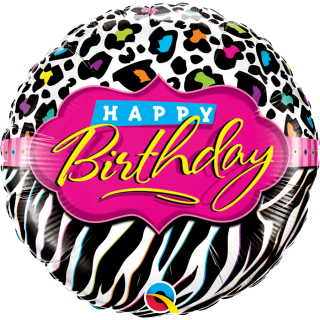 Folienballon Birthday Leopard and Zebra*