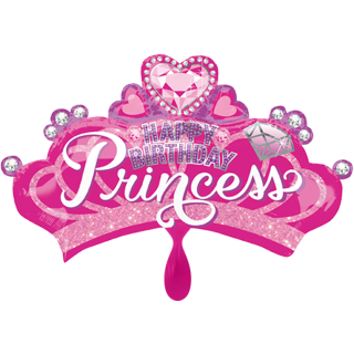 Folienballon Birthday Princess Crown & Gem