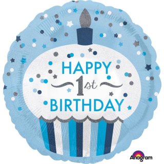 Folienballon Cupcake 1st Birthday Boy