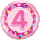 Folienballon Zahl 4 rosa Princess