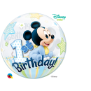 Folienballon Mickey 1st Birthday Single Bubble