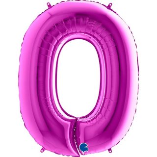Folienballon Zahl 0 violett