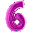 Folienballon Zahl 6 violett