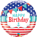 Folienballon Birthday Nautical und Pennants