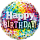 Folienballon Happy Birthday Rainbow Confetti