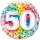 Folienballon Zahl 50 Rainbow Confetti