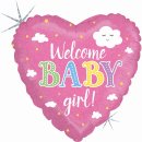 Folienballon Baby Welcome Baby girl rosa