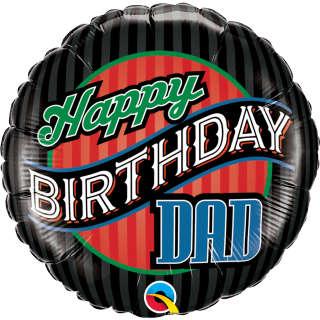 Folienballon Birthday Dad Stripes