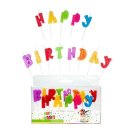 Kuchenkerzen Happy Birthday glitter