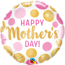 Folienballon Mothers Day Pink & Gold Dots