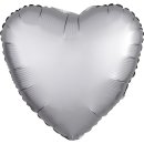 Folienballon Herz Satin Platinum