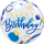 Folienballon Blue und Gold Dots Birthday Single Bubble
