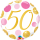 Folienballon Zahl 50 pink & gold Dots