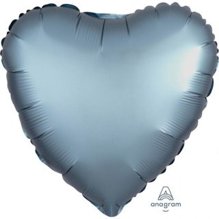 Folienballon Herz Satin Steel Blue