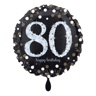 Folienballon Zahl 80 Sparkling Birthday