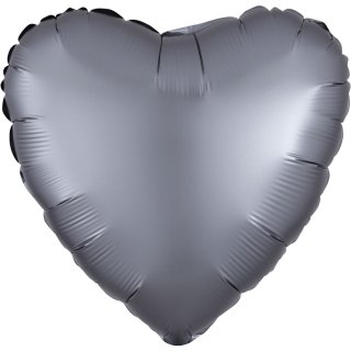 Folienballon Herz Satin Graphit