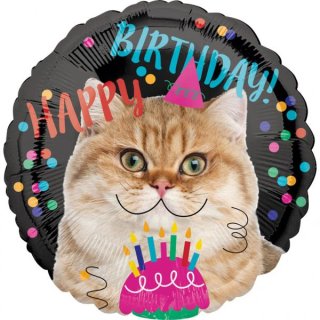 Folienballon Happy Birthday Katze