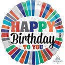 Folienballon Birthday To You Stripes*
