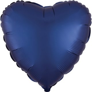 Folienballon Herz Satin navy blue
