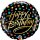 Folienballon Gold Script & Dots Happy Birthday