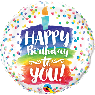 Folienballon Happy Birthday To You Rainbow Cake